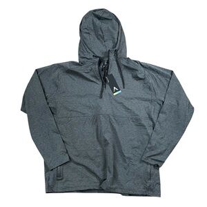 NWT Antigua Quarter Zip Gray Soft Thin Layering Hoodie Zip Front Pockets 3XL